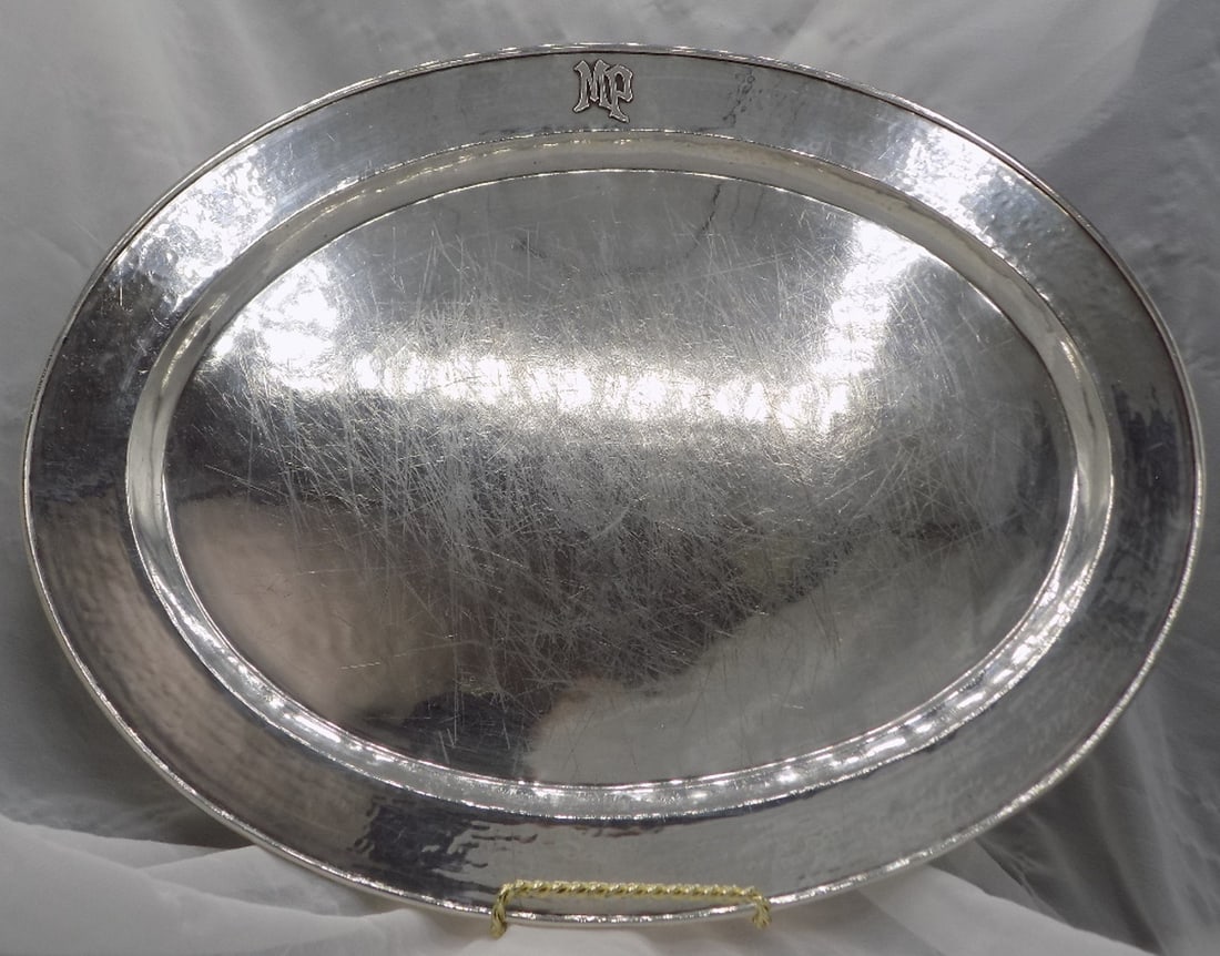 Le Bolt Chicago hammered sterling silver tray. (1 of 5)