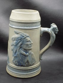 Antique Sleepy Eye pottery stein.