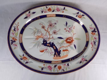 Lovely vintage Oriental decorated serving platter