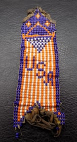 Antique Native American Indian beaded tomahawk drop