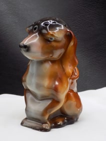 Unusual Royal Bayreuth figural dog hat pin holder