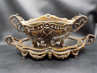 Fancy antique two piece set with fernery and plateau mirror