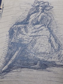 Vintage Walfred Karlatrom sketch