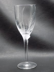 Lovely signed Lalique Ange De Reims Angel Wings crystal champaign flute glass