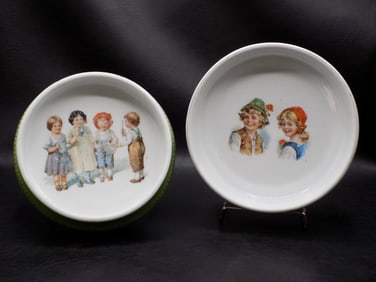 Pair of antique German children’s bowls