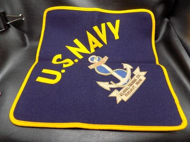 Vintage WWII U.S. Navy pillow case gift. Training Station Farragut Idaho
