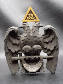 Vintage Masonic Scottish Rite Double Headed cast iron eagle