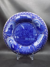 Antique Staffordshire Flow Blue plate Longfellows Early Home