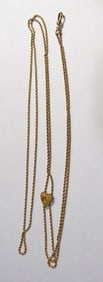 Antique 14 k gold watch slide chain
