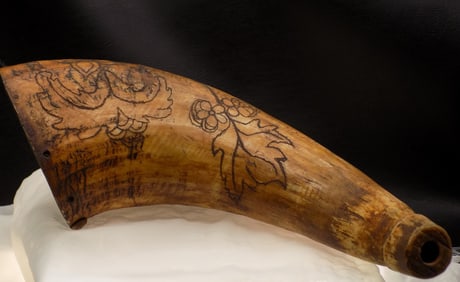 1876 Texas Navy steer horn powder horn
