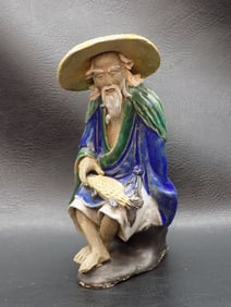 Vintage Chinese Shiwan Figurine Mudman Pottery.
