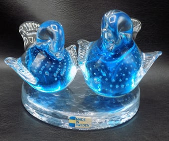 Beautiful mid century art glass birds