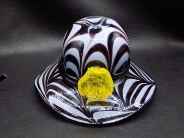 Unusual Murano art glass hat shaped vase.