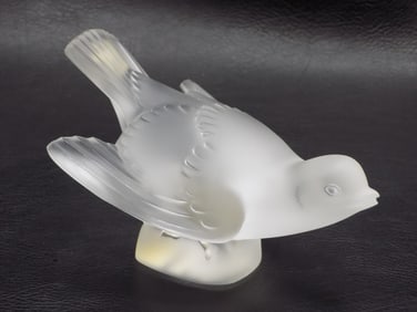Vintage signed R. Lalique art glass bird.