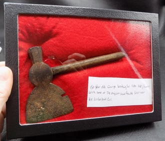 150 year old George Washington type axe hammer with original wood handle