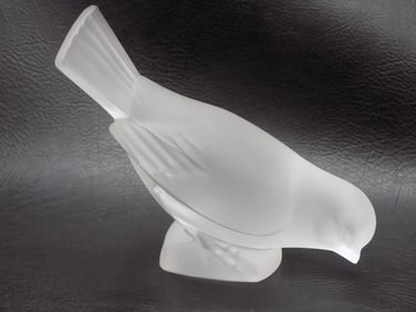 Vintage signed Lalique art glass bird