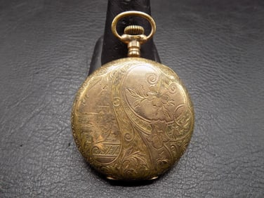 Antique Elgin fancy gold fill hunting case pocket watch