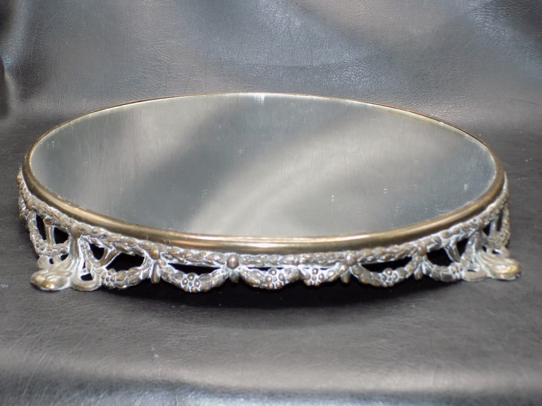 Fancy antique plateau mirror (1 of 5)