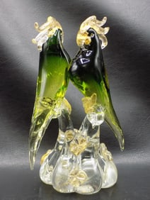 Splendid midcentury  Murano art glass birds