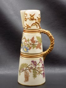 Exceptional antique Royal Worcester porcelain pitcher