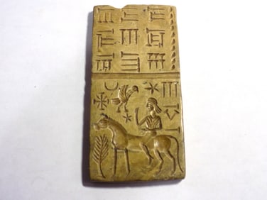 Ancient middle east rare writing intaglio seal tile stamp