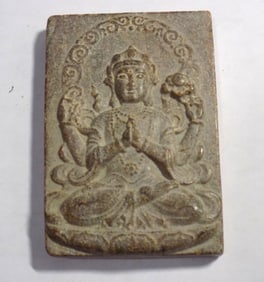 Superb ancient middle east Gandhara stone Budha engraved three dimensional tile