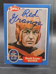 Vintage 1963  Red Grange autographed football card