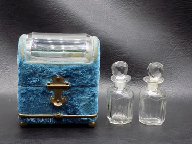 Unusual antique traveling perfume set