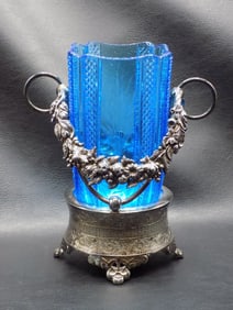 Fancy Victorian J.B. Timbertake art glass celery.
