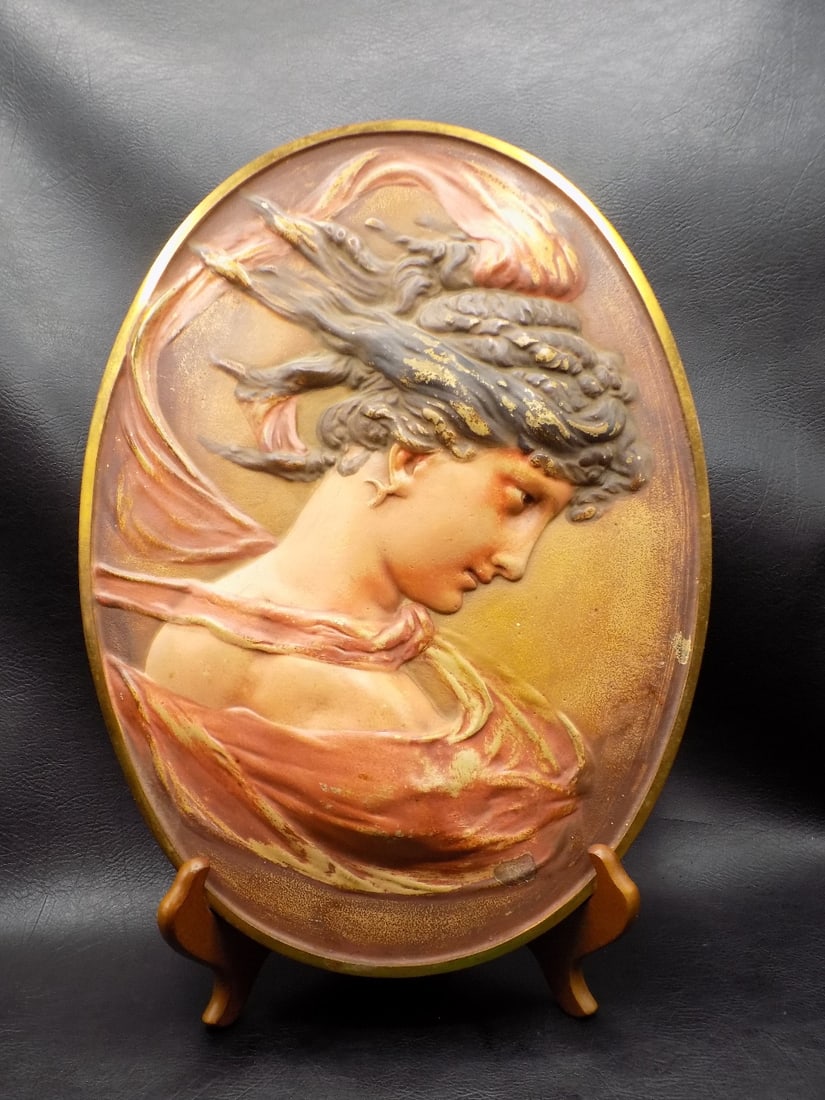 Splendid antique Bradley and Hubbard Art Nouveau plaque (1 of 6)