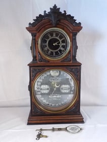 Rare antique Ithaca double dial number 3 ½ calendar clock