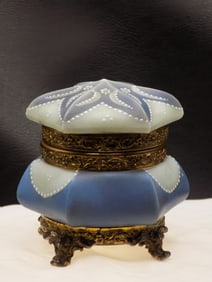 Nicely decorated vintage Nakara footed jewelry box