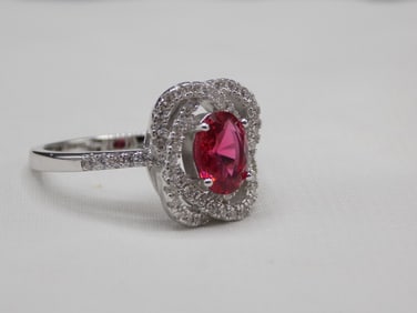 2 cwt ruby and topaz sterling silver ring