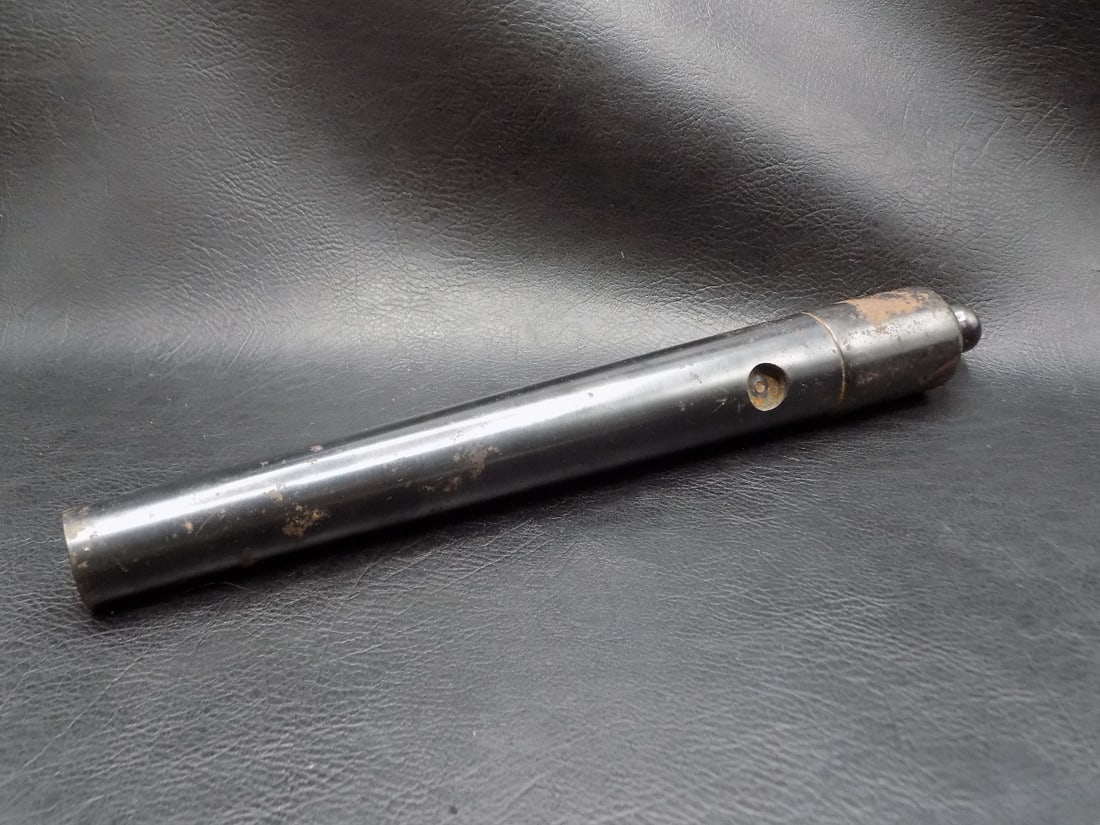 Vintage signal cannon barrel: Vintage signal cannon barrel. Great quality and detail. 10 ½ inches long. Barrel opening ¼ inch. For in house shipping please call Mike at Thriftiques. 319-321-0613