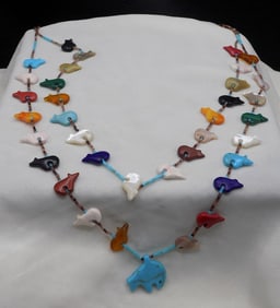 Native American Indian bear fetish necklace