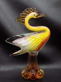 Beautiful midcentury Murano Venetian art glass rooster