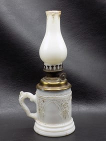 Unusual vintage miniature mug kerosene lamp