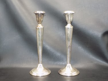 Vintage pair of sterling silver candlesticks