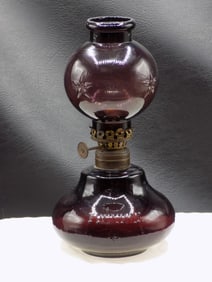 Antique Twinkle Miniature amethyst Gone with the Wind lamp.