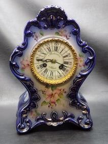 Antique Waterbury china case clock