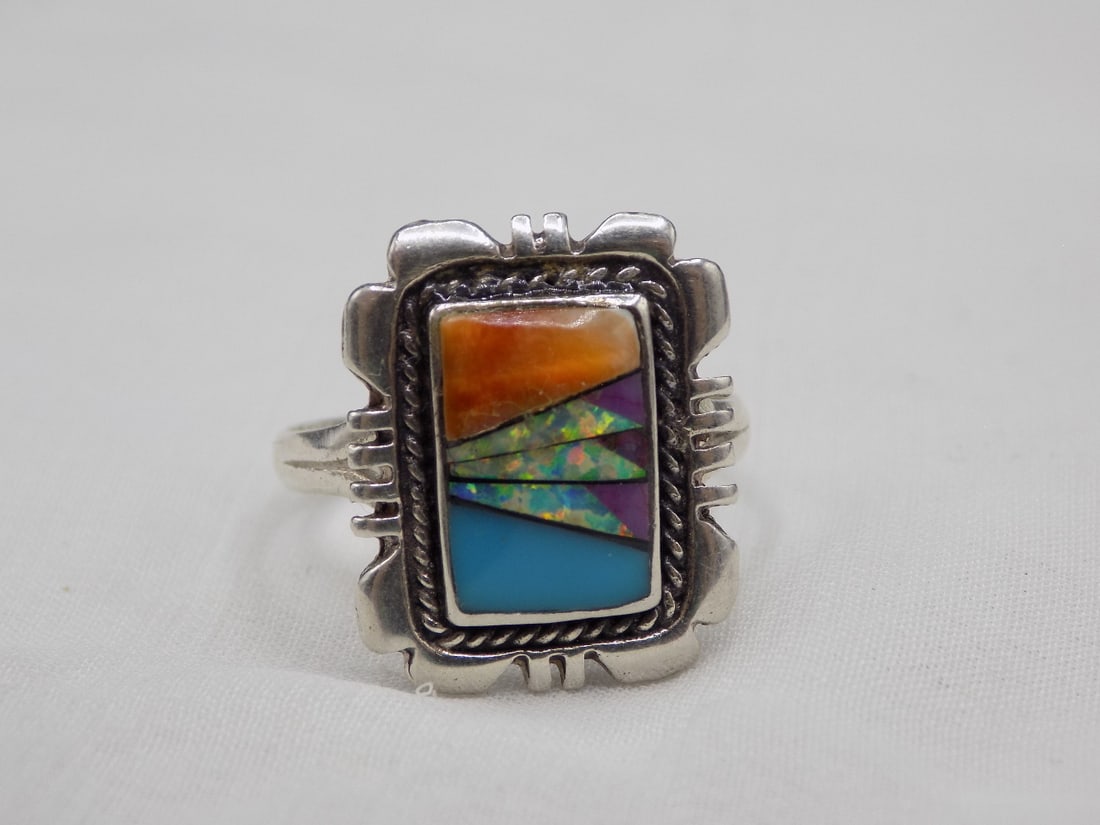 Vintage Native American Indian sterling silver ring (1 of 4)