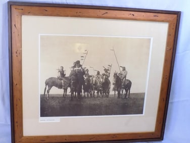 E.S. Curtis photo print of Atsina warriors