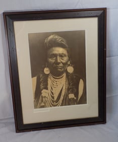 286.	 E.S. Curtis photo print of Chief Joseph. Museum framed