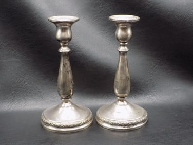 Nice pair of antique  International Prelude sterling silver candlesticks