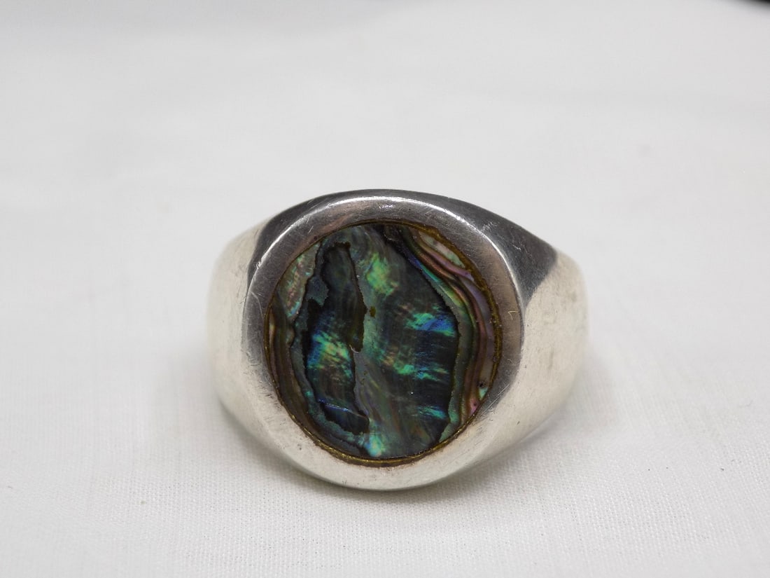 Vintage abalone sterling silver ring (1 of 6)