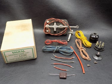 Vintage Signal telegraph key and accessories in original box