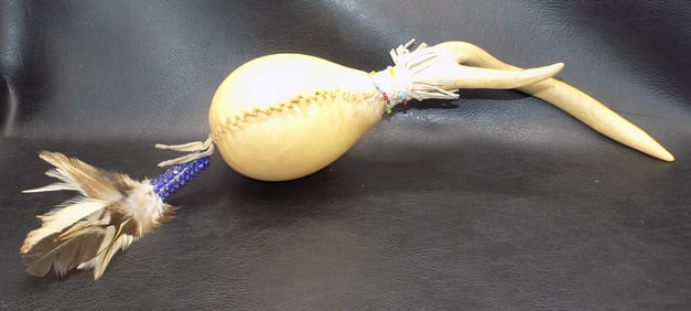 Vintage Native American Indian ceremonial rattle.