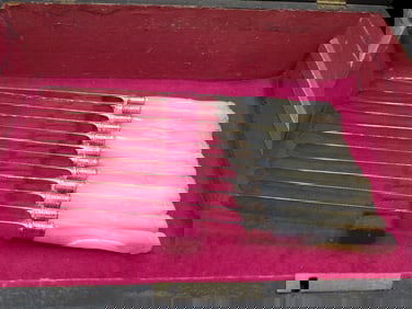 Set of antique mother of pearl knives by Meriden Cutlery Co