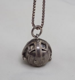 Rare vintage Masonic sterling silver orb that opens into a cross