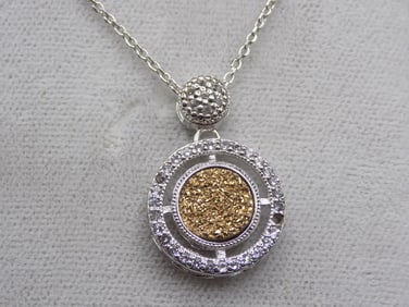 Vintage Frederic Dulos sterling silver two tone necklace